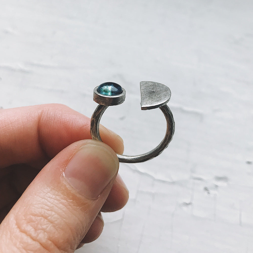 Earth Rise Ring inspired by the iconic view of Earth from space | Celestial ring with Earth gemstone for space lovers and dreamers | Planet Earth jewelry featuring a cosmic galaxy-style design | Unique galaxy ring capturing the magic of Earthrise from the Moon | Space-themed Earth ring with vibrant planetary detail and dark cosmic band | Astronomy-inspired jewelry perfect for stargazers and celestial dreamers | Cosmic statement ring symbolizing Earth's beauty and connection to the universe | Earth from spac